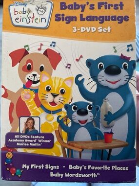 Disney Baby Einstein Colorful Blue Yellow Red Cartoon Friends 3-DVD Set